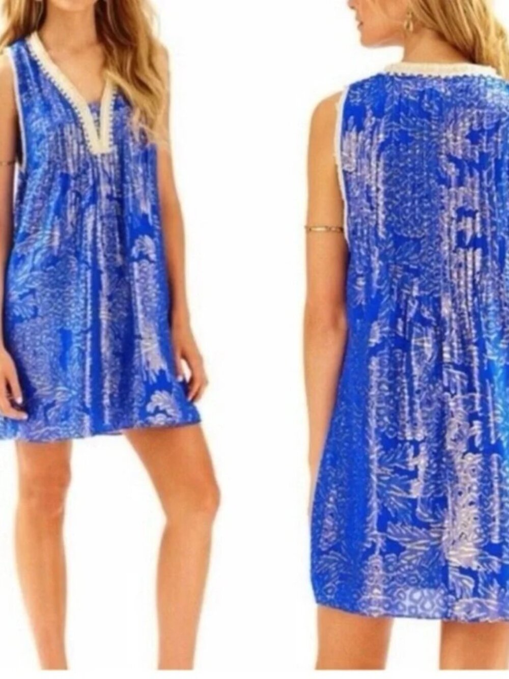 NWOT $250 Lilly Pulitzer Tanner Silk Dress Brilliant Blue Silk Chiffon